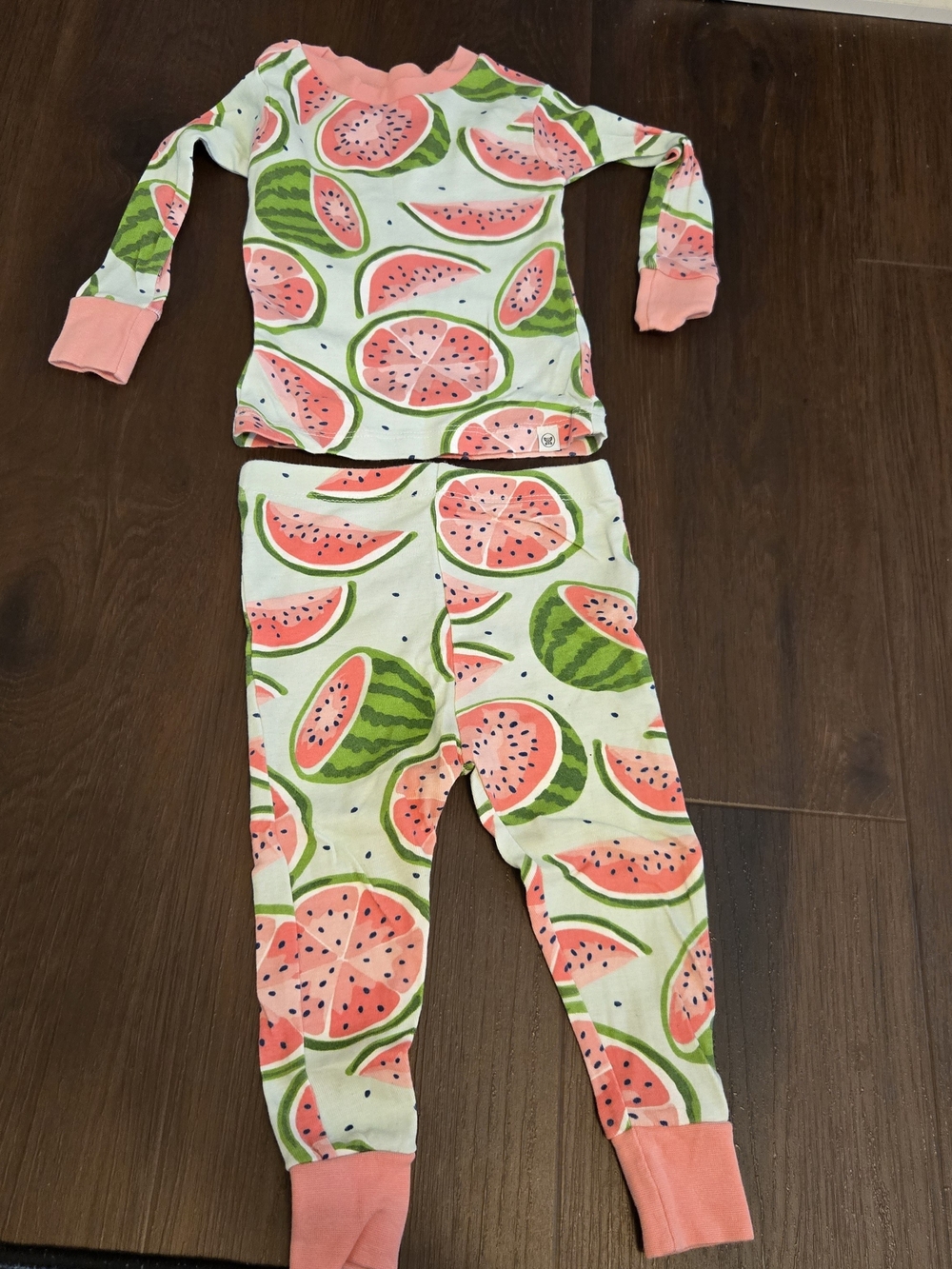 Honest Baby Clothing, Kids Watermelon Pajama Set - Pink, Green, White, 12 Months